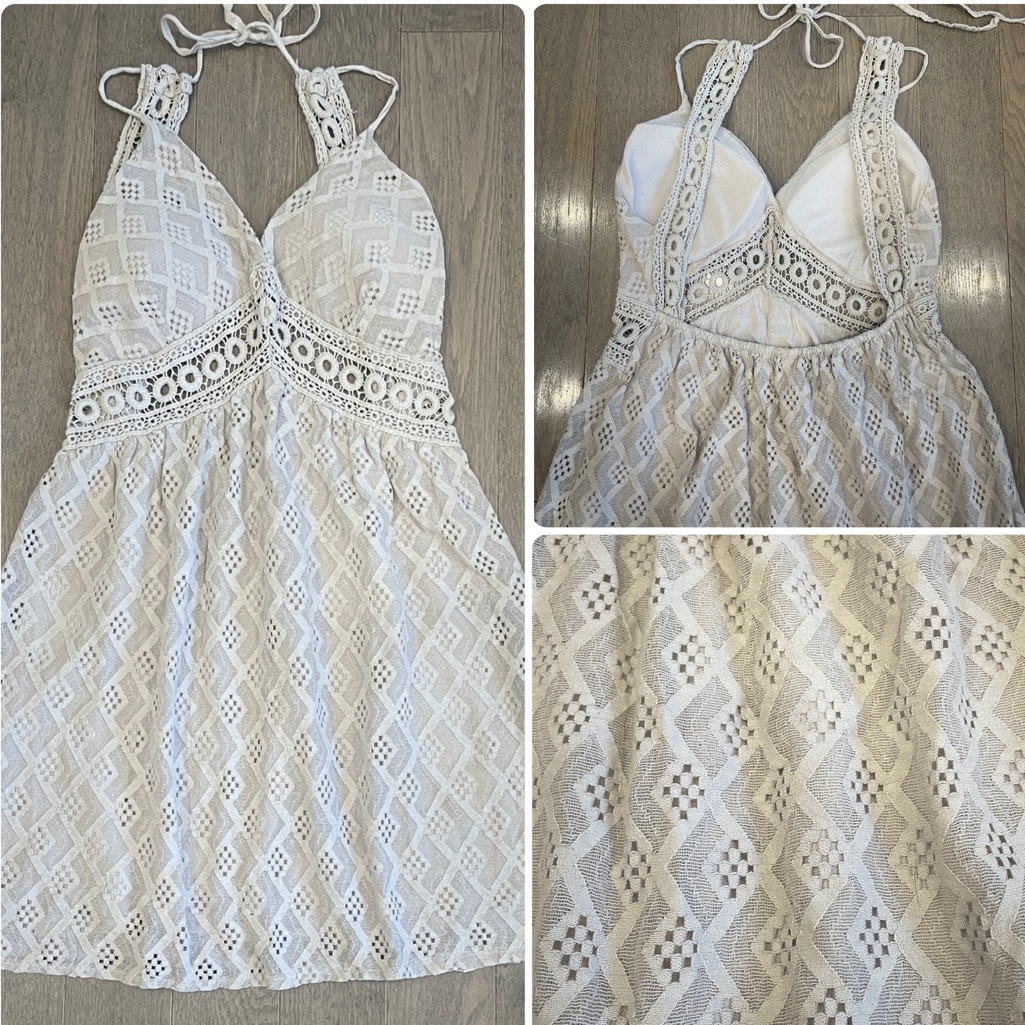 Made In Italy Lace Backless Cut Out Swim Cover Up